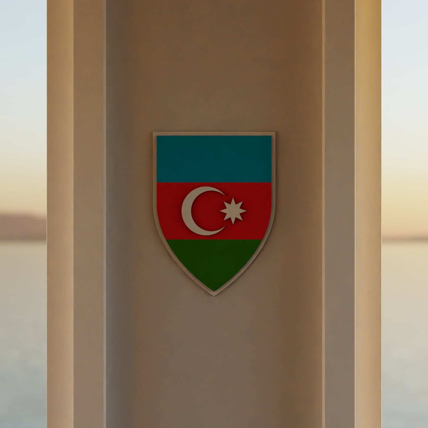 azerbaijan_shield room_with_sunset