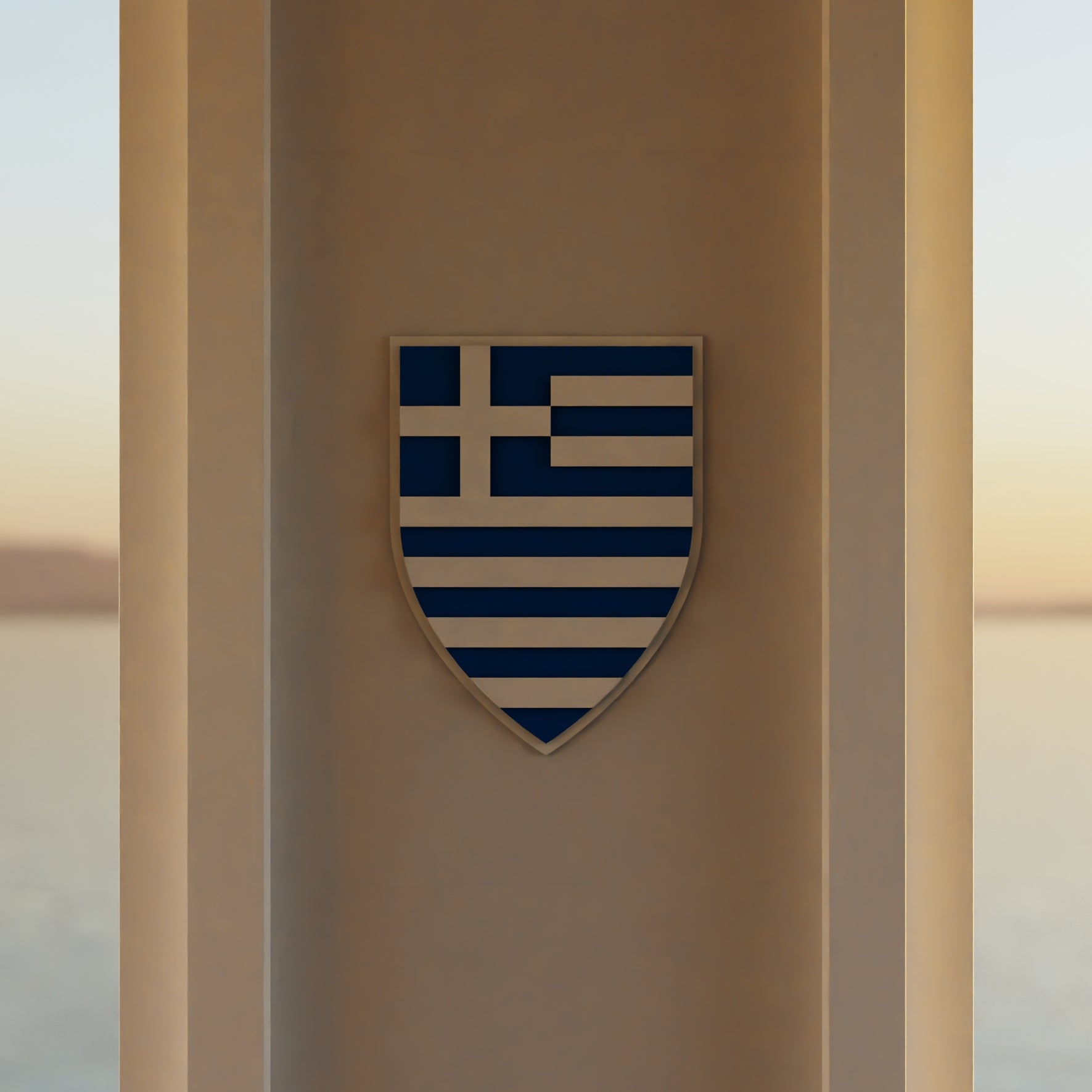 greece_shield room_with_sunset