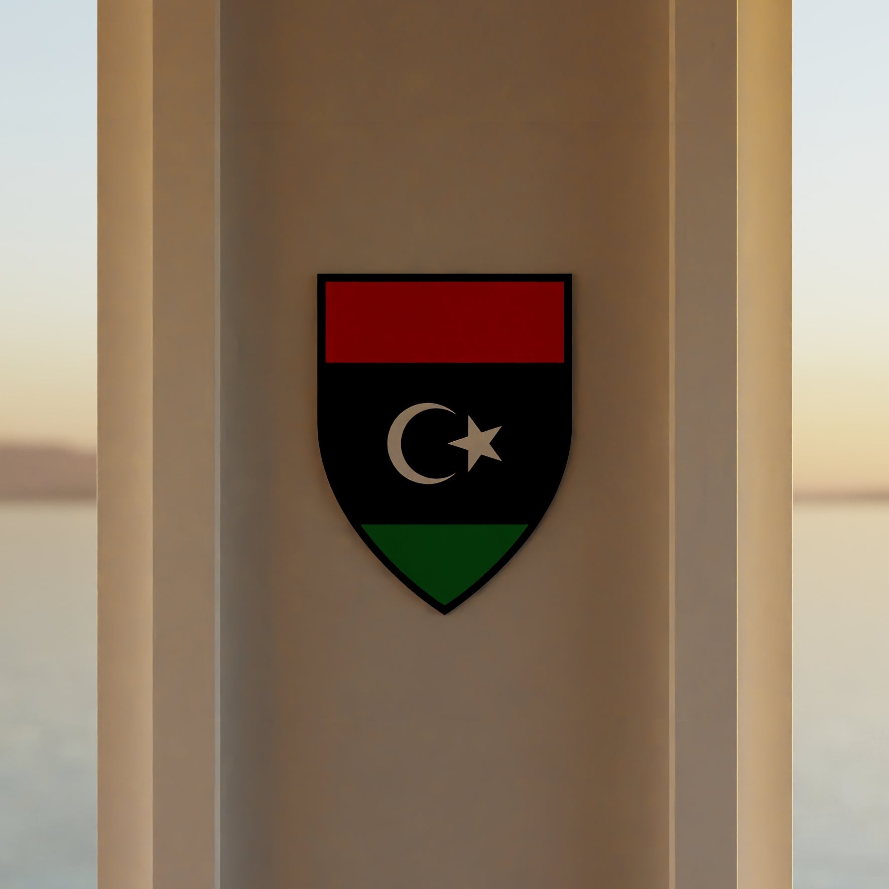 libya_shield room_with_sunset