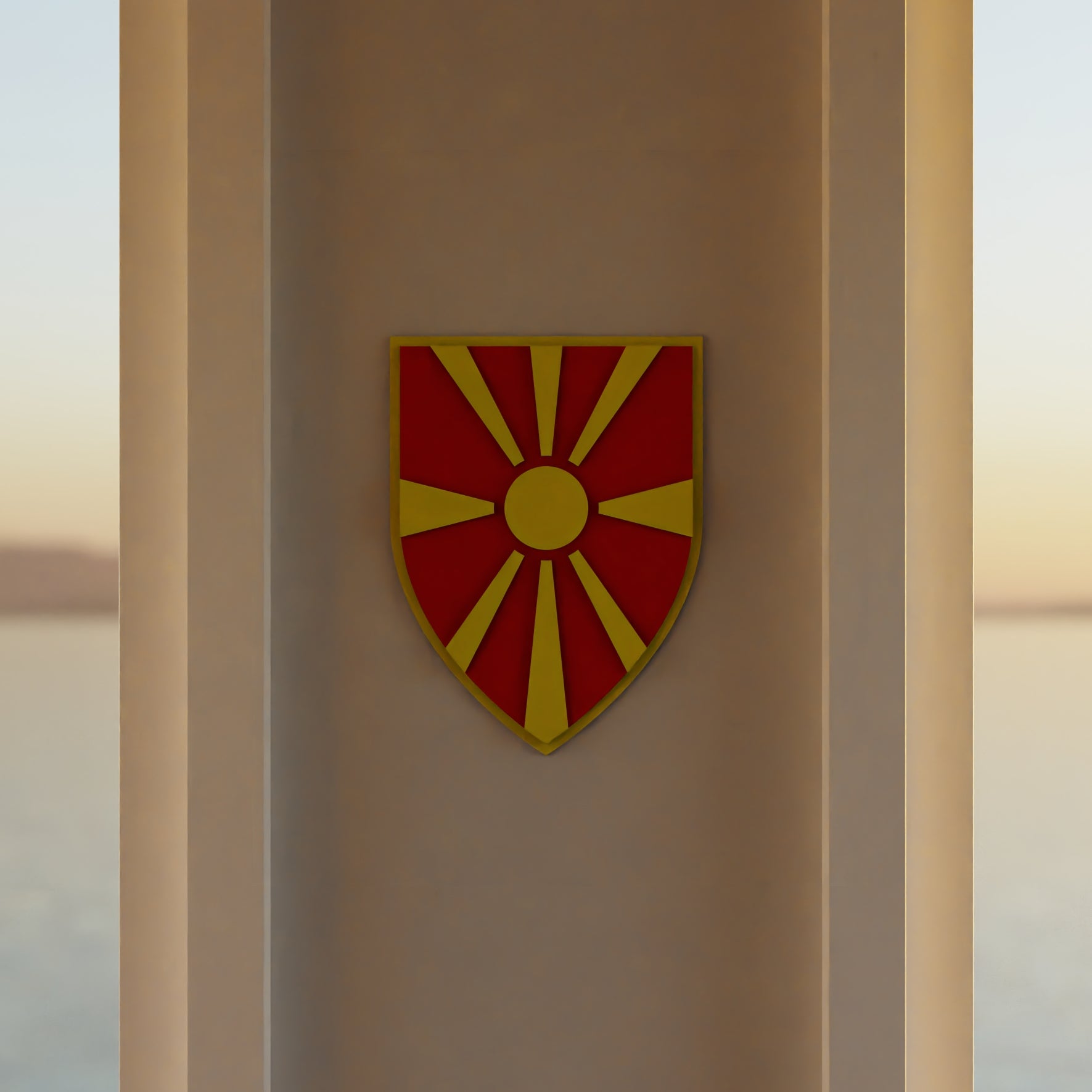 macedonia_shield room_with_sunset