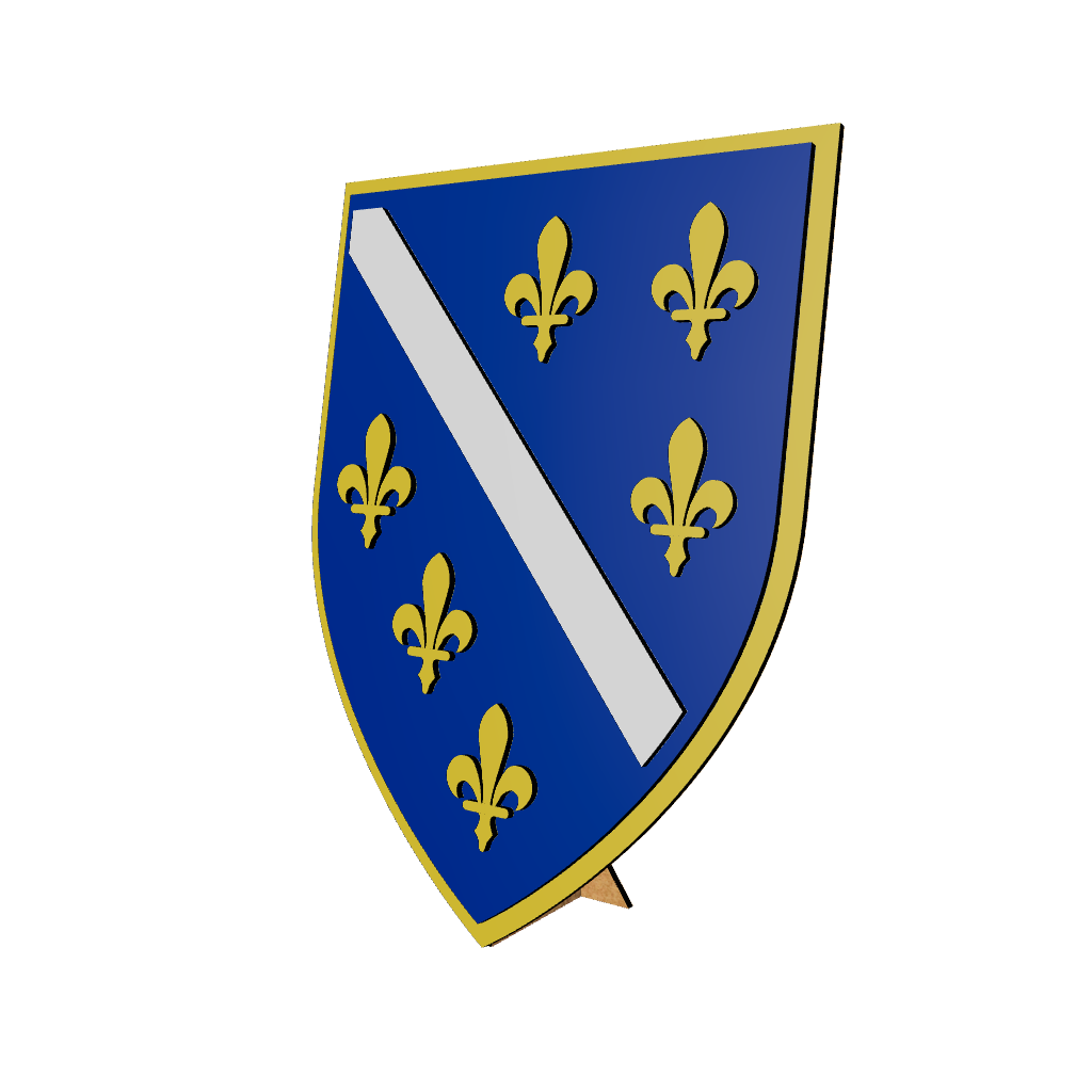 3D model of the Republic of Bosnia and Herzegovina Shield.